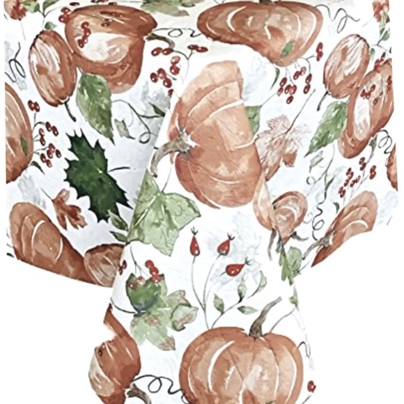 Lintex Autumn Essentials Pumpkins Peva Vinyl Tablecloth - 60in. x 84in. - Picture 2 of 2